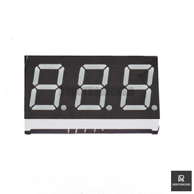 Picture of 0.56 Inch 3-Digit 7-Segment LED Display (Red) | Common Anode | Numeric Display Module for Arduino, DIY, Counters (2 pcs - Anode)
