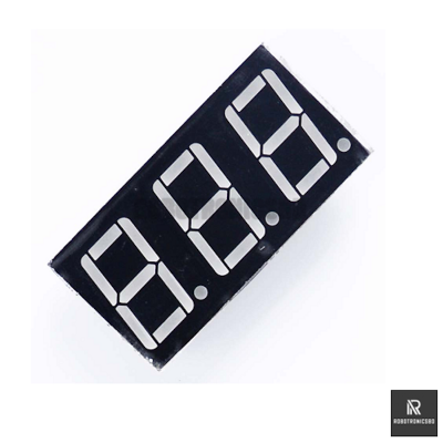 Picture of 0.56 Inch 3-Digit 7-Segment LED Display (Red) | Common Anode | Numeric Display Module for Arduino, DIY, Counters (2 pcs - Anode)