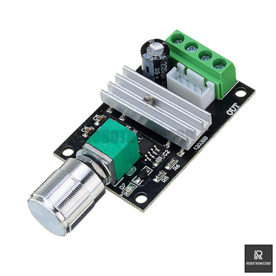 Picture of PWM DC Motor Speed Controller 6V–28V 3A | 80W Variable Speed Regulator Switch for DC Motors (Black)