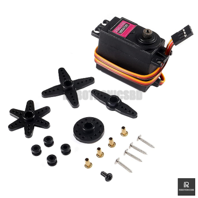 Picture of MG996R Servo Motor 180° | High Torque Metal Gear Servo for Arduino, RC Cars, Robots, and DIY Projects (Black)