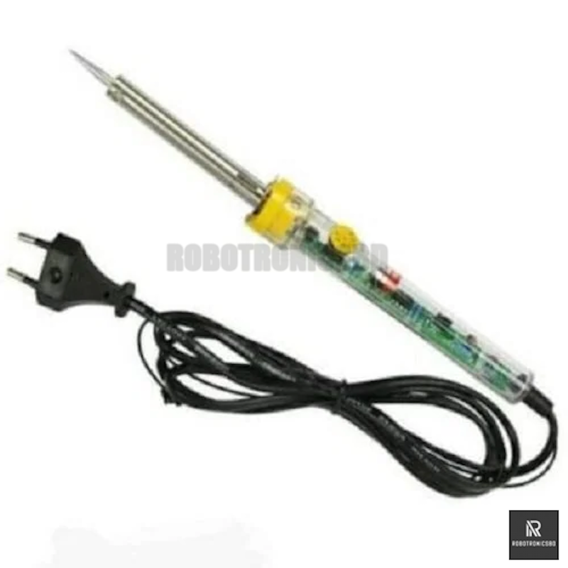 Picture of Transparent Adjustable Temperature Soldering Iron 60W | 200–450°C | Clear Handle Electric Solder Tool for DIY & PCB Repair (Multicolor)