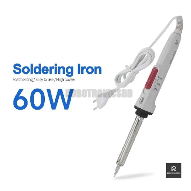 Picture of 60W Adjustable Temperature Soldering Iron with High/Low/Off Switch | Manual Heat Control for DIY & PCB Repair (Off White)
