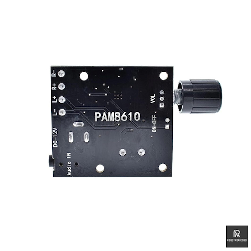 Picture of PAM8610 Mini Stereo Audio Amplifier Module | 10W+10W Class D DC 12V Dual Channel Power Amp for DIY Speakers & Projects (Black)