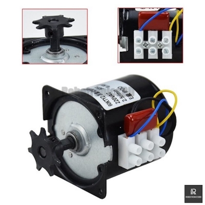 Picture of 14W Egg Incubator Turning Motor | AC 220V Synchronous Gear Motor | 2.5 RPM | Automatic Egg Turner Motor for Poultry Incubators (Black,1 kg)