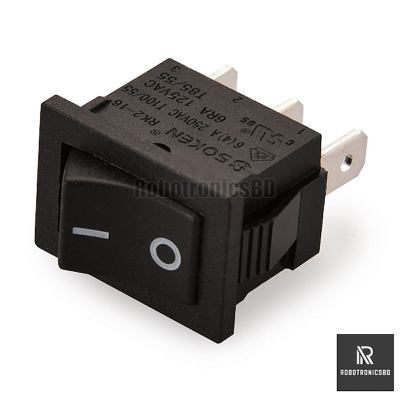 Picture of 3 Pcs ON OFF Rocker Switch 3 Pin Black Color for Power Rocker Switches (3 Pcs)