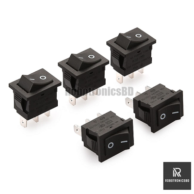 Picture of 3 Pcs ON OFF Rocker Switch 3 Pin Black Color for Power Rocker Switches (5Pcs)