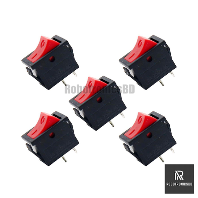 Picture of 3 Pcs ON OFF Rocker Switch 2 Pin Red Color for Power Rocker Switches (5 Pcs)