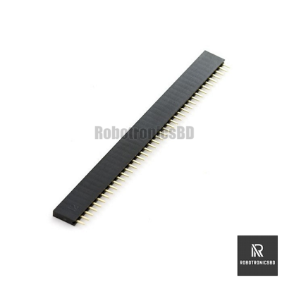 Picture of 3 Pcs Female Header Connector (40x1) - Straight Pins, Single Row, 2.54mm Pitch (3 Pcs)