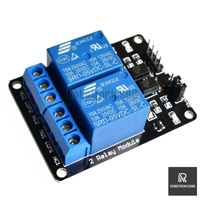 Picture of 2 Channel 5V Relay Board Module for Arduino | 5V Relay Switch (Black or Blue)
