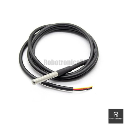 Picture of DS18B20 Digital Temperature Sensor Waterproof 3 Wire Stainless Steel Probe NTC With 1M Cables Wire (Black)