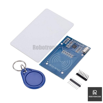 Picture of MFRC-522 RFID Card Reader Module with 13.5 MHz RFID Card and Tag (Blue)
