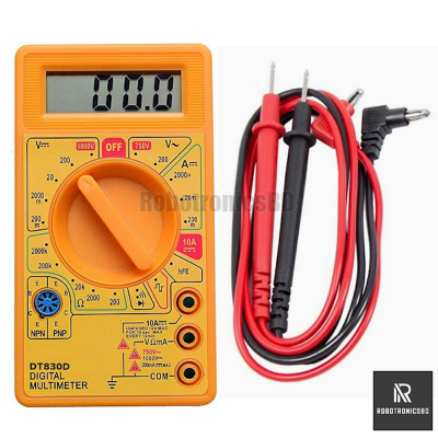 Picture of DT830D Digital Multimeter DC/AC Voltage Current Resistance Test Meter (Yellow)