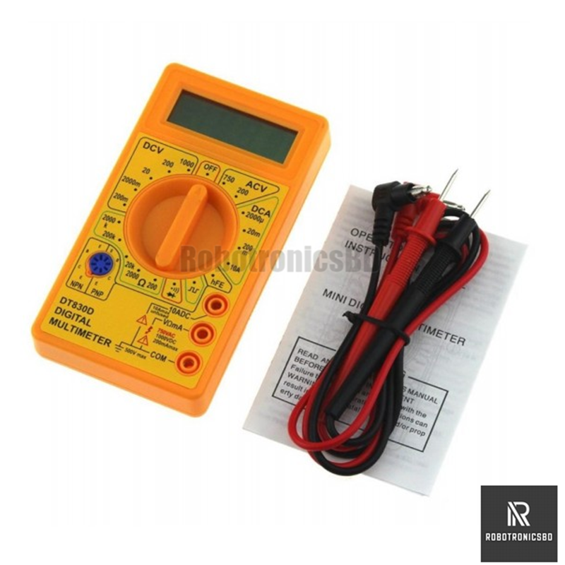 Picture of DT830D Digital Multimeter DC/AC Voltage Current Resistance Test Meter (Yellow)