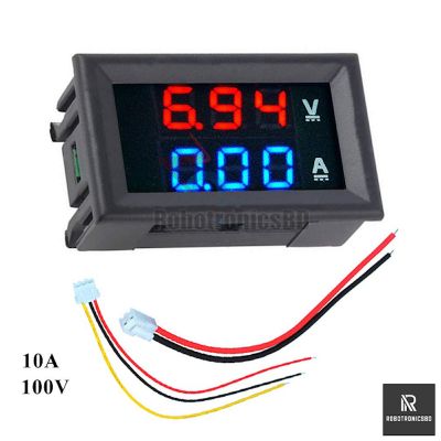 Picture of Mini Digital Voltmeter Ammeter DC 100V 10A Panel Amp Volt Voltage Current Meter Tester (Black)