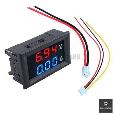 Picture of Mini Digital Voltmeter Ammeter DC 100V 10A Panel Amp Volt Voltage Current Meter Tester (Black)