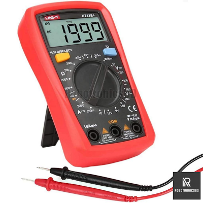 Picture of UNI-T UT33B+ Digital Multimeter - Voltage - Ampere- Resistance- Auto Backlight Off - Loud Buzzer - Battery Tester (Red)