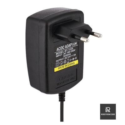 Picture of DC 12V Power Supply Adapter Normal Quality - AC 220V To DC 12V 2A Power Supply Adapters Chargers (Black)