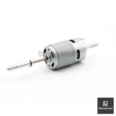 Picture of 775 DC FAN Motor 12V with Long Shaft and Threaded Coupler | RS775 Long Shaft and Threaded Coupler Motor (Silver)
