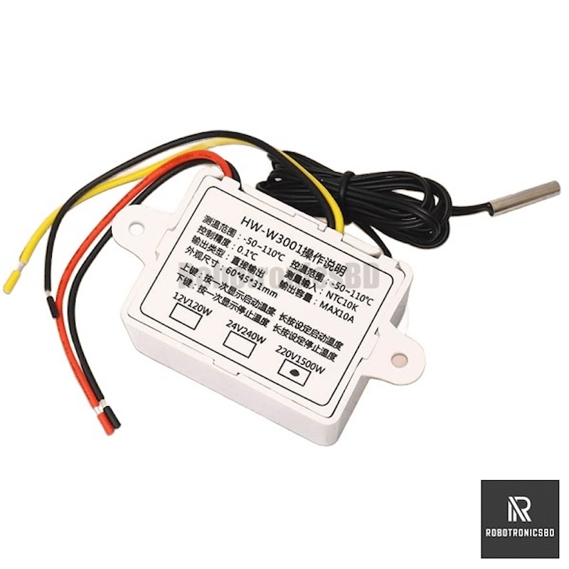 Picture of HW-W3001 Digital Temperature Controller LED Display Thermometer Controller Supply AC220V 10A 1500W For Egg Incubator Equivalent W1209 XH-M452 XM-18 (0.2)