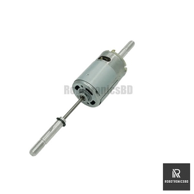 Picture of RS555 DC Motor 12V Heavy Duty Long Shaft Copper Magnetic Motor For DC Charger Fan (Silver)
