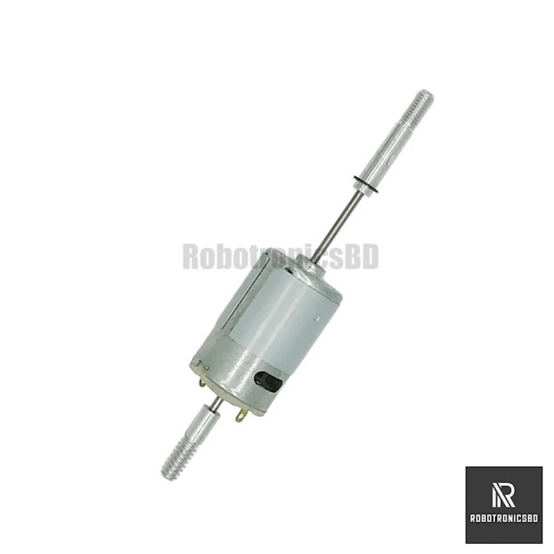 Picture of RS555 DC Motor 12V Heavy Duty Long Shaft Copper Magnetic Motor For DC Charger Fan (Silver)