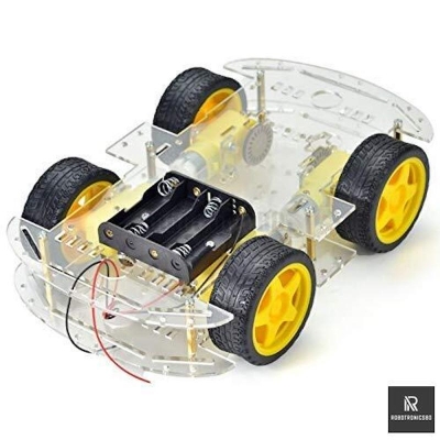 Picture of 4WD Smart Robot Car Chassis Kits For Arduino Robot Car | 4 Wheel Motor Chassis DIY Kit (Multicolor)