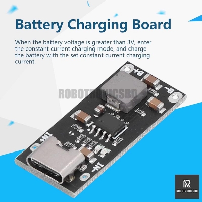 Picture of IP2312 Chip Charging Module Type C Input 5V to 4.2V Battery Charging Board 3A 3.7V Lithium Battery Fast Charging Board (Black)