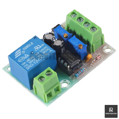 Picture of XH-M601 12V Automatic Battery Charging Controller Module | Overcharge Protection | Relay Cut-Off Switch for Lead-Acid Battery Charging (Green)