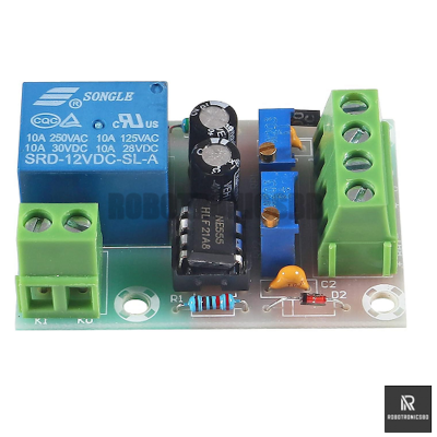 Picture of XH-M601 12V Automatic Battery Charging Controller Module | Overcharge Protection | Relay Cut-Off Switch for Lead-Acid Battery Charging (Green)
