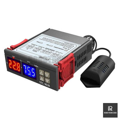 Picture of STC-3028 Digital Temperature & Humidity Controller | Dual Display | AC 220V | Automatic Control with Sensors (100 gm)