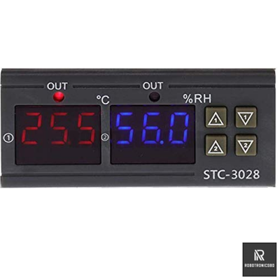 Picture of STC-3028 Digital Temperature & Humidity Controller | Dual Display | AC 220V | Automatic Control with Sensors (100 gm)