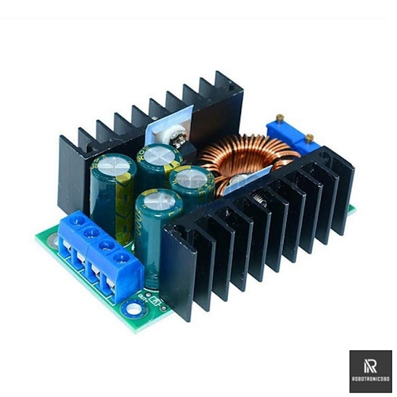Picture of XL4016 DC-DC 300W Step Down Buck Converter Max 9A | 5-40V to 1.2-35V Adjustable Power Supply Module (Green)