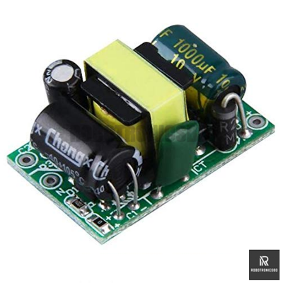 Picture of AC 220V to DC 5V 700mA Step-Down Power Supply Module | 3.5W Mini Buck Converter Board for Arduino, LED, Relay (Green)