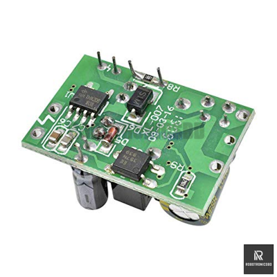 Picture of AC 220V to DC 5V 700mA Step-Down Power Supply Module | 3.5W Mini Buck Converter Board for Arduino, LED, Relay (Green)