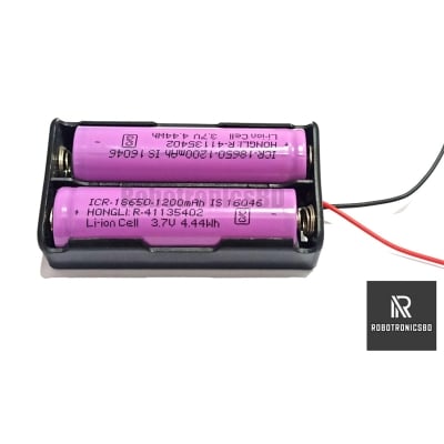 Picture of 2S 18650 Li-ion Battery Holder Case for 3.7V Battery 2 cell (Black)