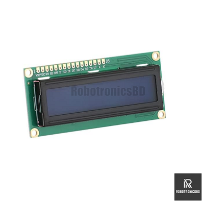 Picture of 16x2 LCD Display with Blue Backlight for Arduino, ESP32, ESP8266, PIC, AVR, STM32 (Blue)