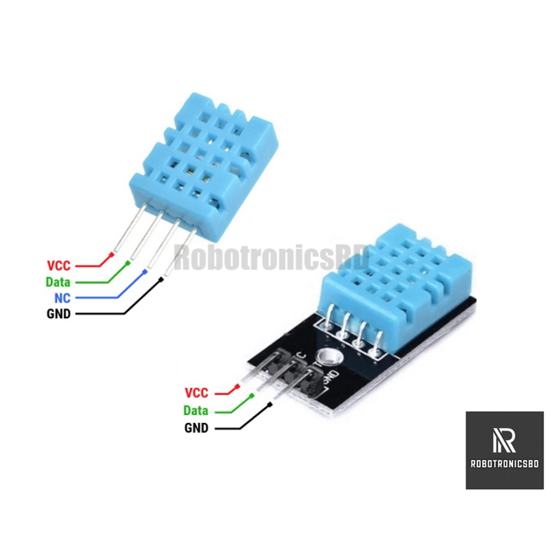 Picture of DHT11 Humidity and  Temperature Sensor Module for Arduino and others Microcontrollers (Blue)