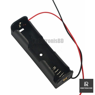 Picture of 1S 18650 Li-ion Battery Holder Case for 3.7V Battery 1 cell with Wire (Black)