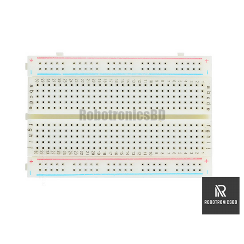 Picture of Breadboard Medium Size 400 Points Solderless White Prototype Test Circuit Board for Circuit Testing (White)