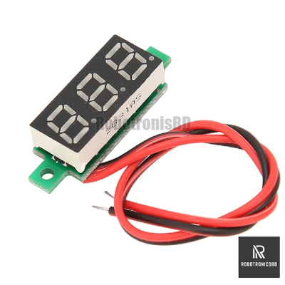 Picture of Mini Digital DC Voltmeter Meter (2.5V - 30V) Volt Tester Detector Monitor 2 Wire 3 Bit Red LED tube (2 wire)
