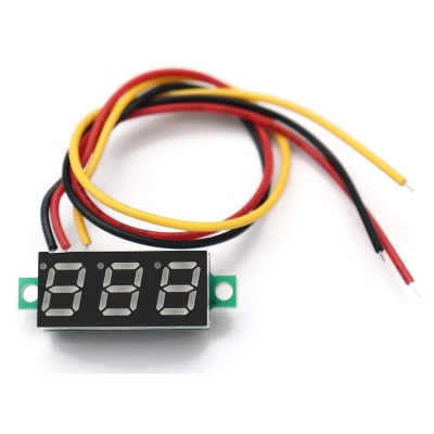 Picture of Mini Digital DC Voltmeter Meter (2.5V - 30V) Volt Tester Detector Monitor 2 Wire 3 Bit Red LED tube (3 wire)