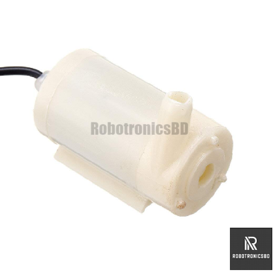 Picture of DC 3-6v Mini Micro Submersible Water Pump Motor with Both Side Nozzle (White,pump+pipe)
