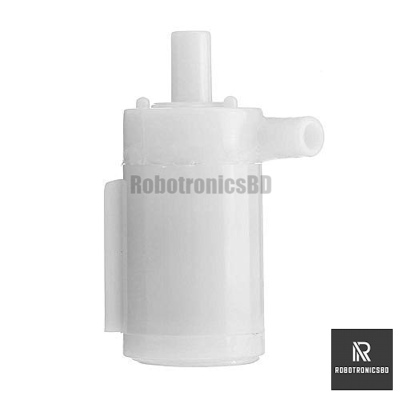 Picture of DC 3-6v Mini Micro Submersible Water Pump Motor with Both Side Nozzle (White,pump+pipe)