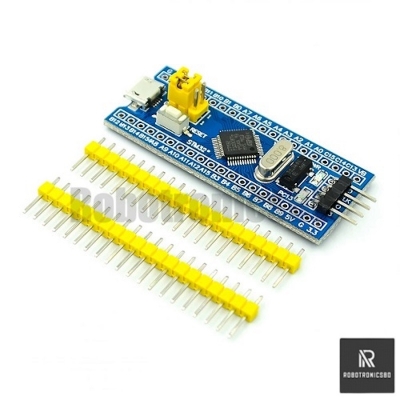 Picture of STM32F103C8T6 Development Board | ARM Cortex-M3 32-bit Microcontroller Original 32F103C8T6 Chip | STM32 Blue Pill Board for Arduino, Robotics &amp; Embedded Projects (Blue)