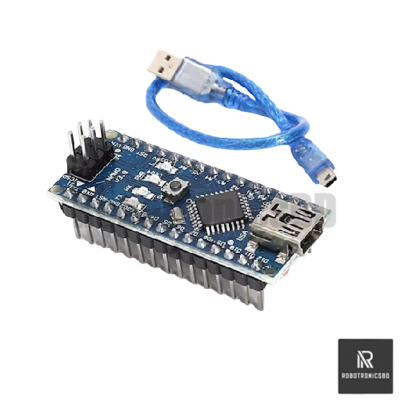 Picture of Arduino Nano V3.0 ATmega328P Original Chip with USB Cable and FT232 USB Driver | Mini Development Board for Arduino, Robotics & DIY Electronics Projects (Blue)