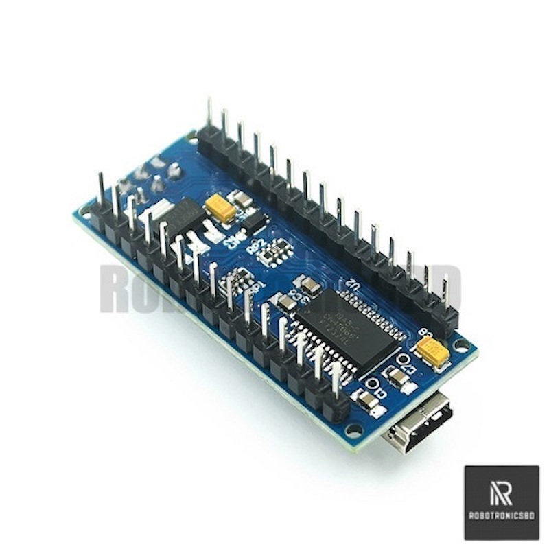 Picture of Arduino Nano V3.0 ATmega328P Original Chip with USB Cable and FT232 USB Driver | Mini Development Board for Arduino, Robotics & DIY Electronics Projects (Blue)