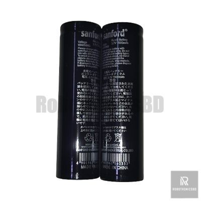 Picture of 18650 Sunford Rechargeable Battery | 3.7V Li-ion Cell | 1000-2200mAh (Approx.) | Ideal for Torch, Headlamp, Toys & DIY Electronics Arduino, ESP, RC Car Projects (2 Pcs)