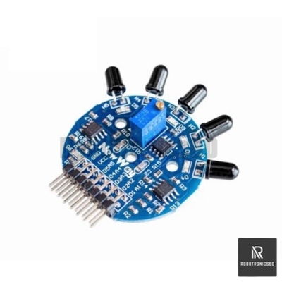 Picture of Five-Way Flame Sensor Module | 5-Channel Infrared Fire Detection Sensor | Arduino, ESP32 & Robotics DIY Module (Blue)
