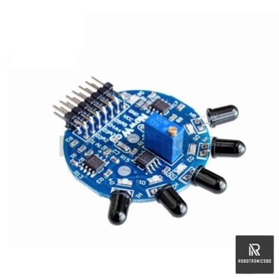 Picture of Five-Way Flame Sensor Module | 5-Channel Infrared Fire Detection Sensor | Arduino, ESP32 & Robotics DIY Module (Blue)
