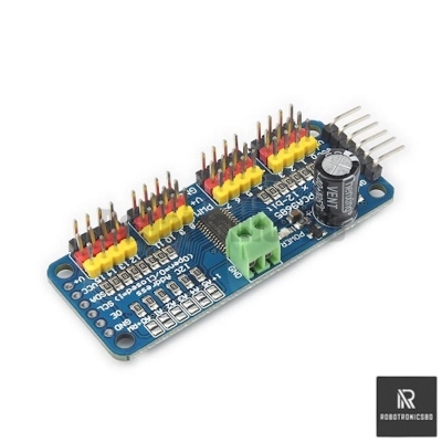 Picture of PCA9685 16-Channel PWM Servo Driver Module | I2C 12-Bit PWM Controller | Arduino, ESP32, Raspberry Pi & Robotics Projects (Blue)